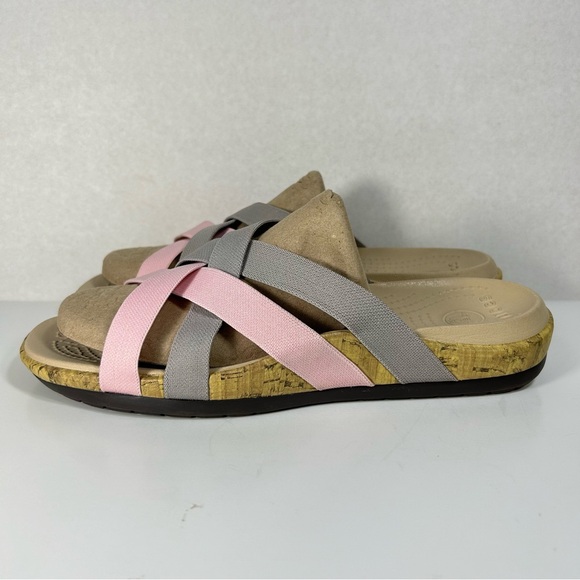 Crocs Edie Stretch Criss-Cross Strappy Slip On Slide Sandal 14966; Women’s Sz 10 - Picture 3 of 14